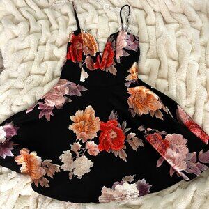 Deep V-Neck Spaghetti Strap Black Dress